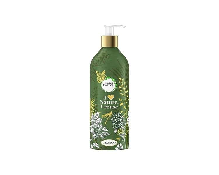 Herbal Essence Shampoo with Moroccan Argan Oil Refillable Aluminium Bottle Pump Dispenser Hair Care 430ml