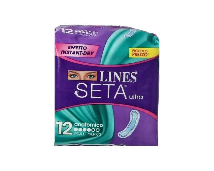 Lines Silk Ultra Long Anatomical Sanitary Pads 12 Pieces