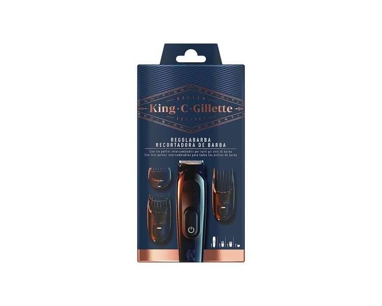 King C. Gillette Men's Wireless Beard Trimmer with Sharp Blades and 3 Interchangeable Length Adjusters