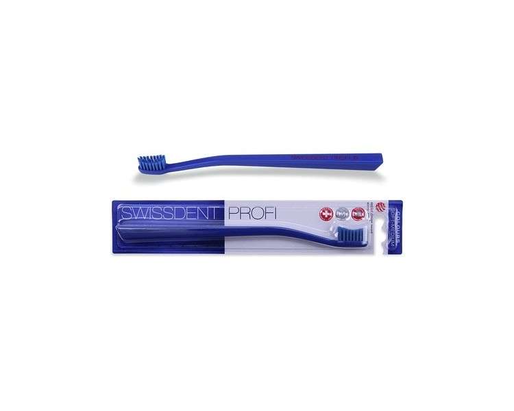 Swissdent Profi Colours Soft-Medium Toothbrush Blue - Patented and Excellent Toothbrush