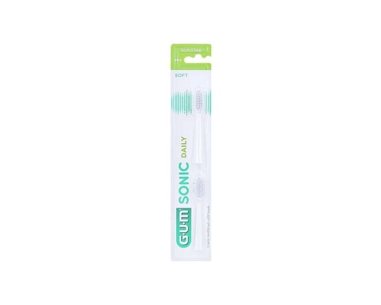 GUM Sonic Daily 2 Soft Toothbrush Heads 4110 - White