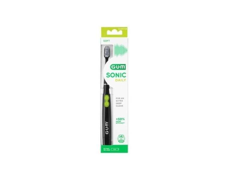 GUM Sonic Daily Battery Powered Electric Toothbrush 4100 Black