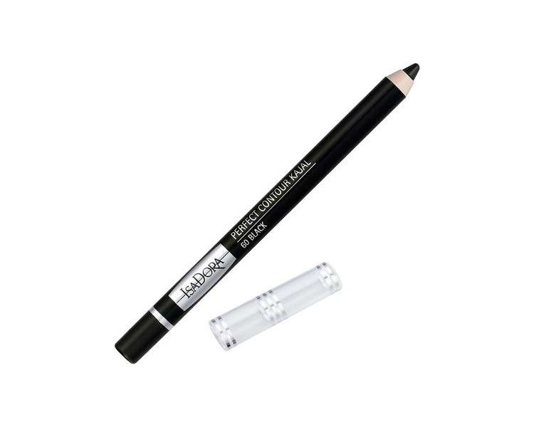 IsaDora Perfect Contour Kajal Black Eyeliner Pencil Soft Intense Hypoallergenic Long Lasting Eye Liner 60 Black