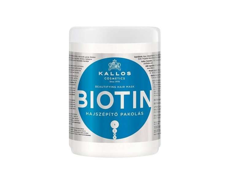 Kallos KJMN Biotin Hair Mask for Beautiful Hair 1000ml