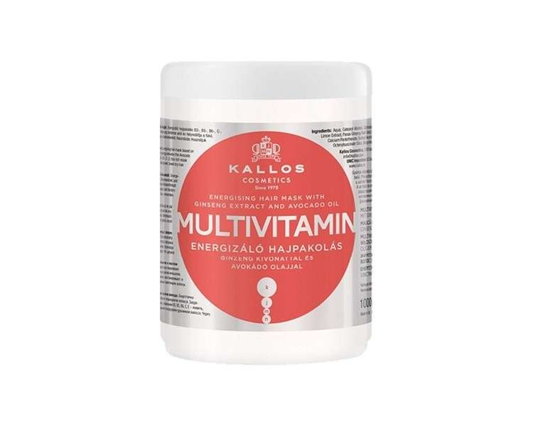 Kallos KJMN Multivitamin Energizing Hair Mask with Ginseng Extract and Avocado Oil 1000ml