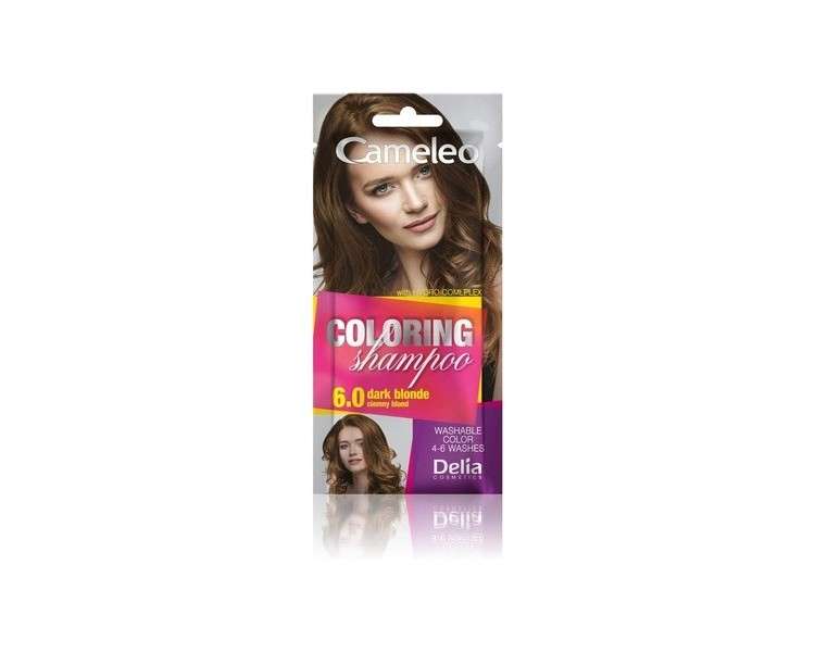 Cameleo Dark Blonde Coloring Shampoo Quick and Easy Color Refreshing Washable Coloring Tone In Tone 40ml 6.0