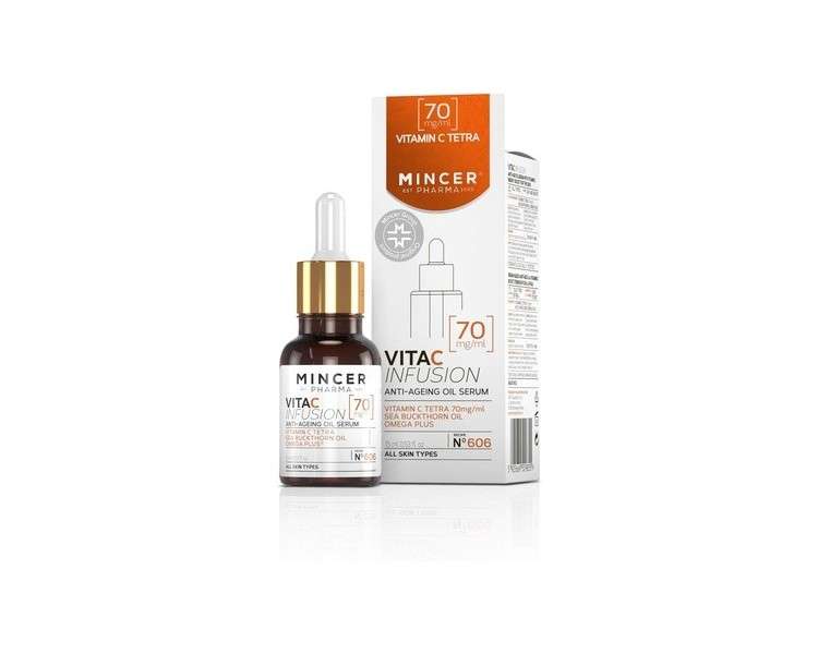 Mincer Pharma Vita C Infusion Anti-Aging Oil Serum Tetra 70mg/ml with Sea Buckthorn Oil and Omega Plus 15ml