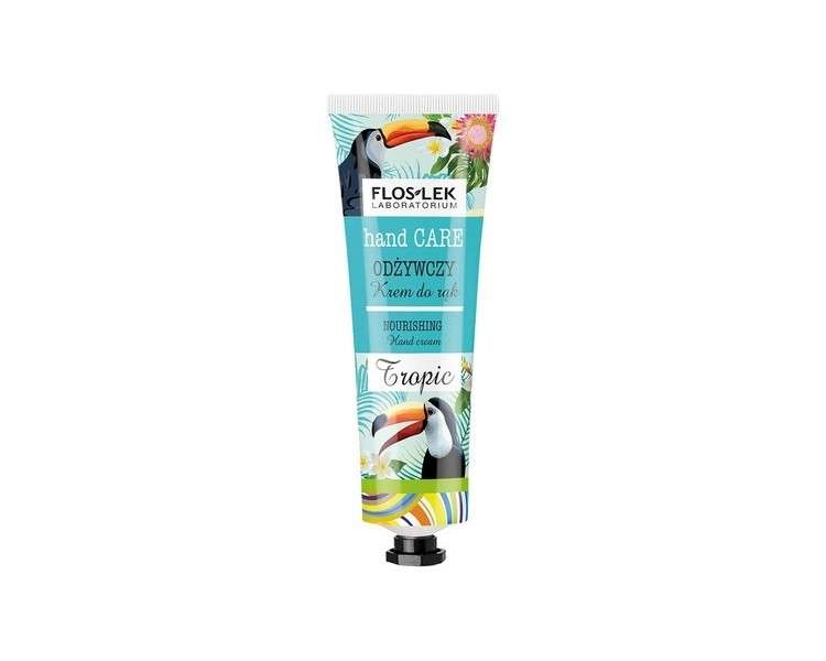 FLOSLEK Nourishing Hand Cream TROPIC 50ml Moisturizes Regenerates and Smooths for All Skin Types - Made in EU