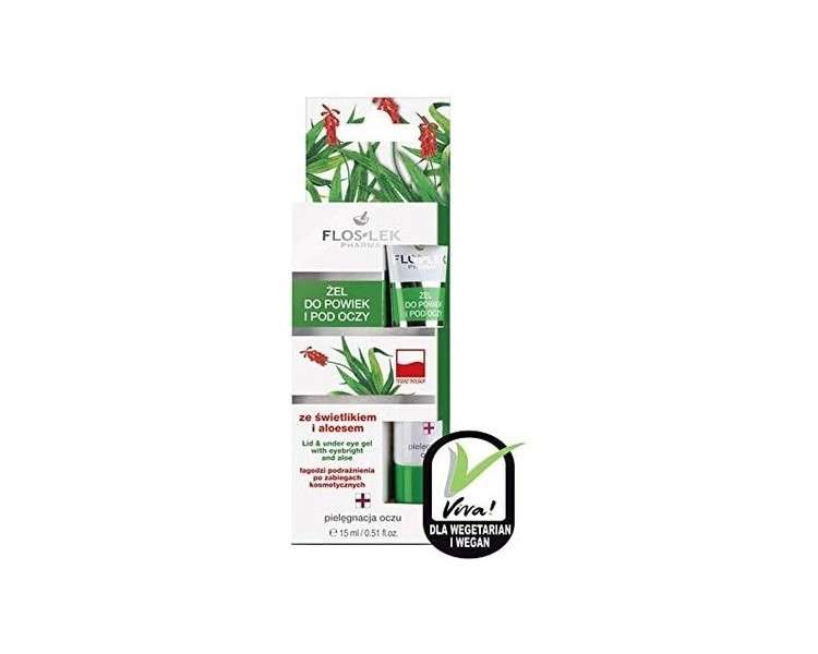 Floslek Pharma Eye Gel for Eyelids and Under Eye Bags with Aloe Vera 15ml