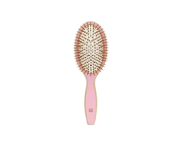 T4B ILU BambooM Detangling Eco Friendly Bamboo Hairbrush Pink Flamingo Oval