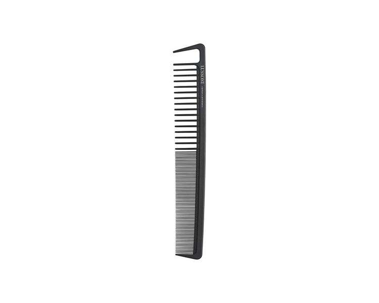 T4B Lussoni Cutting Comb Shatterproof Carbon Hair Cutting Comb for All Hair Types with Antistatic and Negative Ions Coarse and Fine Teeth