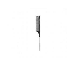 T4B Lussoni Pin Tail Comb Anti-Static and Shatterproof Carbon Handle Comb with Fine Tines and Separating Tooth 306