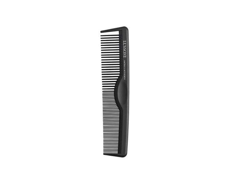 T4B Lussoni Cutting Comb Shatterproof Carbon Hair Cutting Comb for All Hair Types with Antistatic and Negative Ions Coarse and Fine Teeth