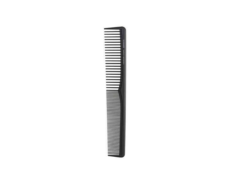 T4B Lussoni Cutting Comb Carbon Hair Cutting Comb for All Hair Types with Antistatic and Negative Ions, Coarse and Fine Teeth 116