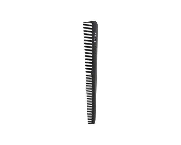 T4B Lussoni Cutting Comb Carbon Hair Cutting Comb for All Hair Types with Antistatic and Negative Ions, Coarse and Fine Teeth 114