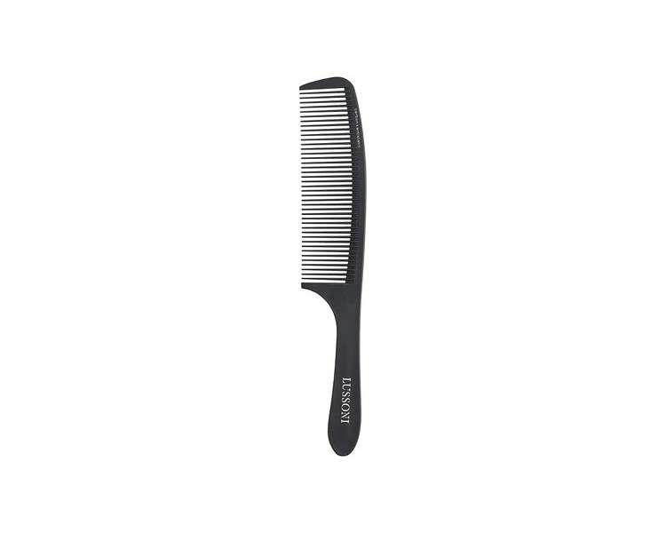 T4B LUSSONI Carbon Anti-Static and Break-Resistant Handle Comb with Wide Teeth for Thin and Thick Hair 402