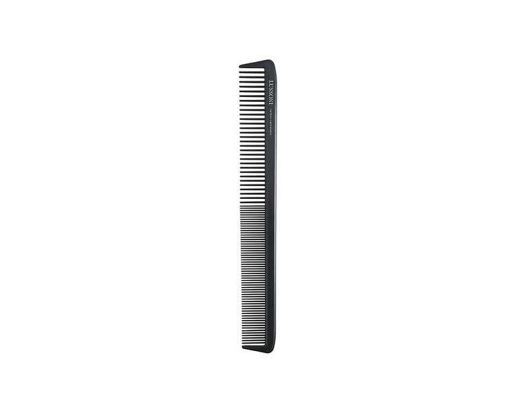 T4B Lussoni Cutting Comb Carbon Haircutting Comb for All Hair Types with Antistatic and Negative Ions, Coarse and Fine Teeth 110