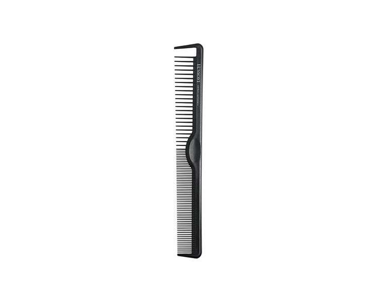 T4B Lussoni Cutting Comb Carbon Haircutting Comb for All Hair Types with Antistatic and Negative Ions, Coarse and Fine Teeth 108