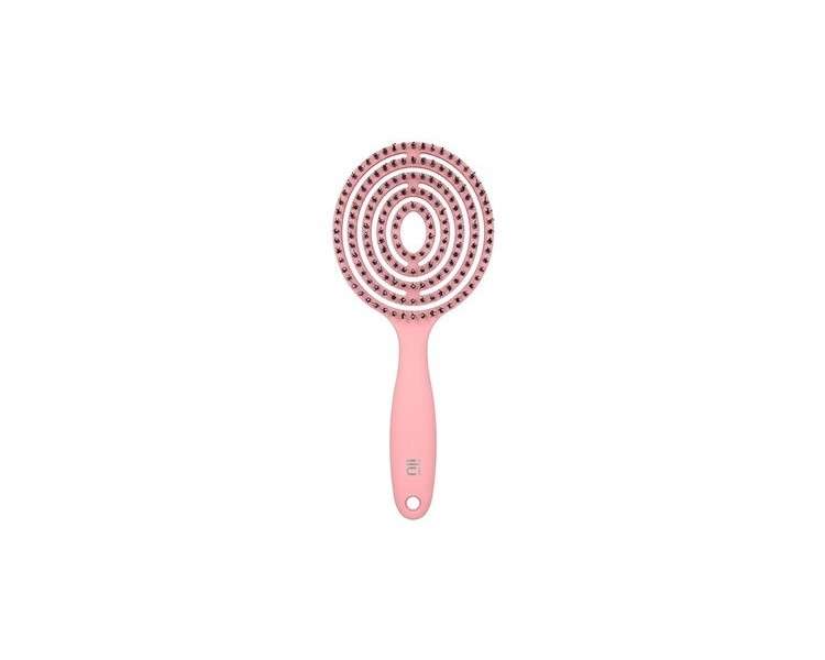 T4B Ilu Lollipop Candy Pink Professional Round Detangling Light Weight Hairbrush for Wet and Dry Hair Designed for Professional Hairdressers Colourful Brush