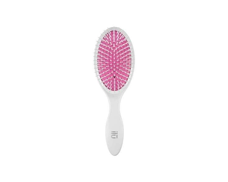 TB Tools for Beauty ILU Easy Detangling Hairbrush for All Hair Types with Vegan Bristles Soft Cushion and Pins Oval Shape White Color So Touchable