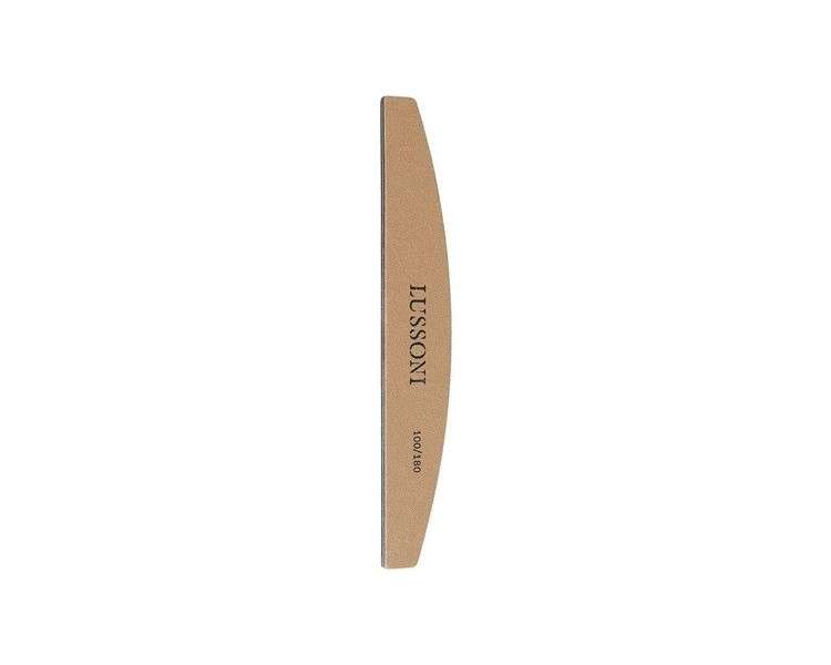 T4B Lussoni Premium Half-Moon Nail Files 100/180 Grit for Natural and Hardened Nails - Pack of 10