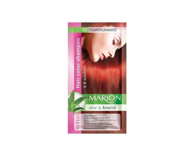 Marion Hair Dye Shampoo in Pomegranate Semi-Permanent Color with Aloe and Keratin