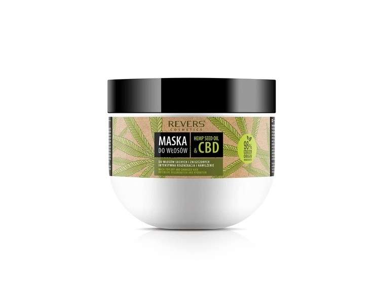 REVERS COSMETICS Hair Mask with Natural CBD Oil for Dry and Damaged Hair