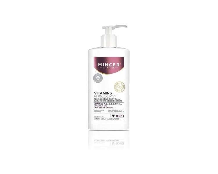 Mincer Pharma Vitamins Philosophy Regenerating Enhancing Body Balm with Goji Berry Extract and Coconut Oil 250ml