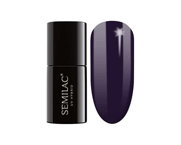 Semilac 100 UV Hybrid Nail Polish Black Purple 7ml