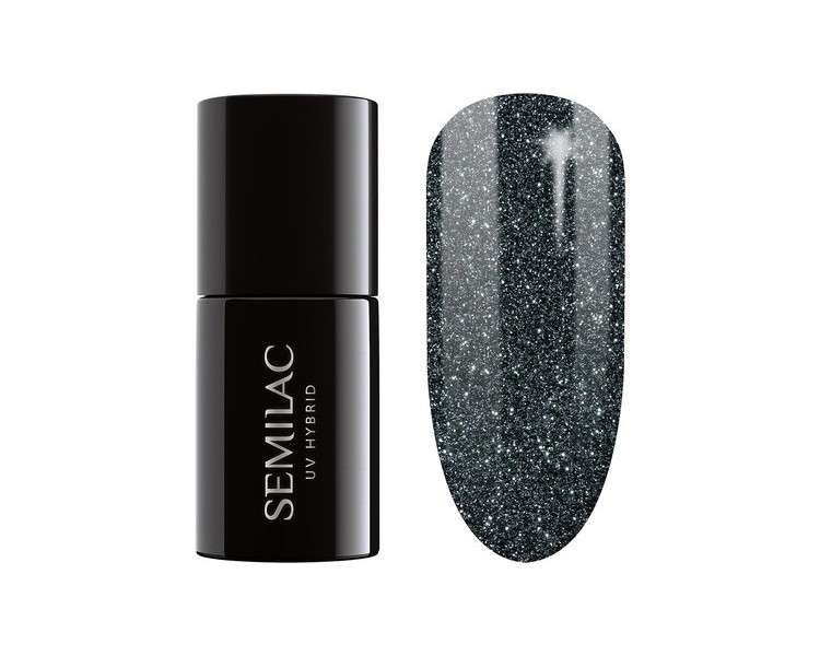 Semilac UV Nail Polish Starlight Night Black Color 096 7ml