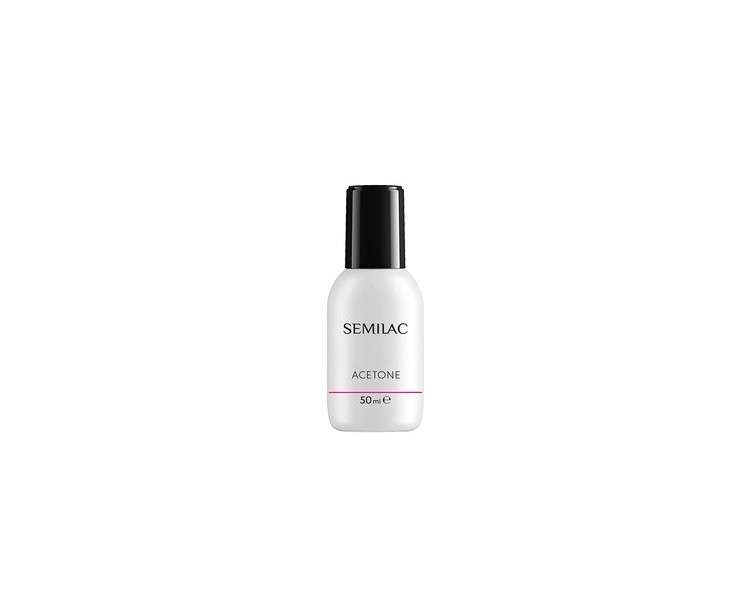 Semilac Acetone Nail Polish Remover 50ml for Hybrid UV LED Nail Polish - Dermatologically Tested