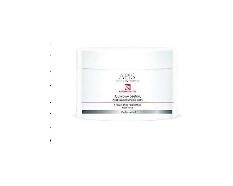 Apis Raspberry Glow Sugar Exfoliator for Face with Freeze Dried Raspberries Hydromanil Complex Squalane 220g