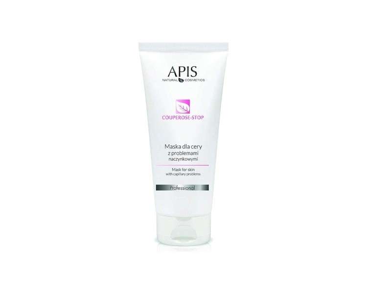 APIS Couperose Stop Mask for Skin with Couperose Problems with Vitamin C, Kiwi, Lemon, Dog Rose, Ginkgo Relief of Sensitive Couperose Skin 200ml