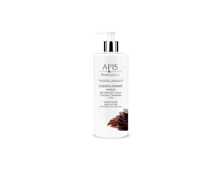 APIS DESSERT FÜR DIE HAUT Chocolate Butter Body Massage with Baobab and Chili Oil 500ml