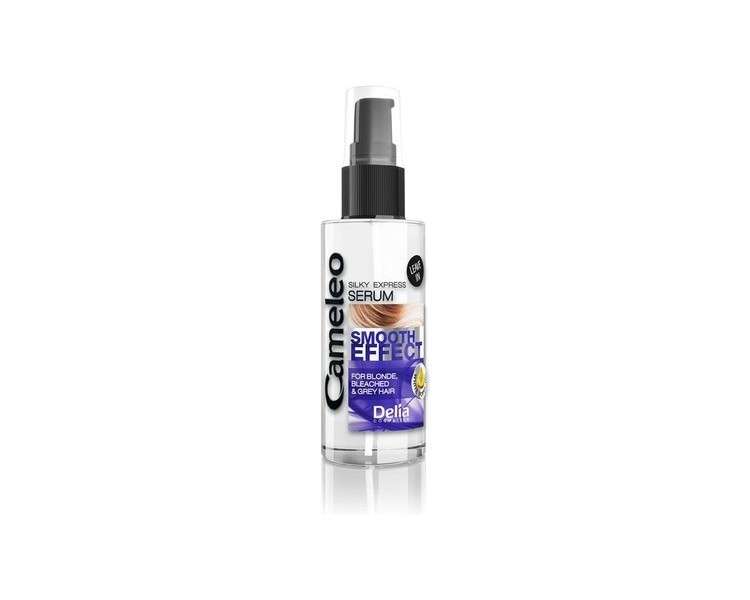 Cameleo Silver Serum for Blonde Grey Bleached Hair No Yellow Colour UV Protection with Poppy Seed Oil Intensive Treatment for Highlighted Hair Parabens Free 55ml