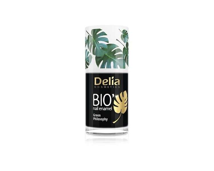 Delia Cosmetics Bio Green Nail Polish NIGHT Vegan Friendly Perfect Coverage and Shine Easy and Fast Application Natural Ingredients Long-lasting Color up to 6 Days 11ml