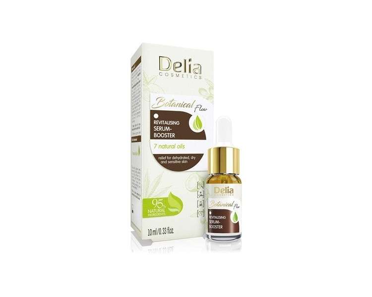 Delia Cosmetics Botanical Flow Revitalising Face Serum Booster with 7 Oils 10ml - Transparent