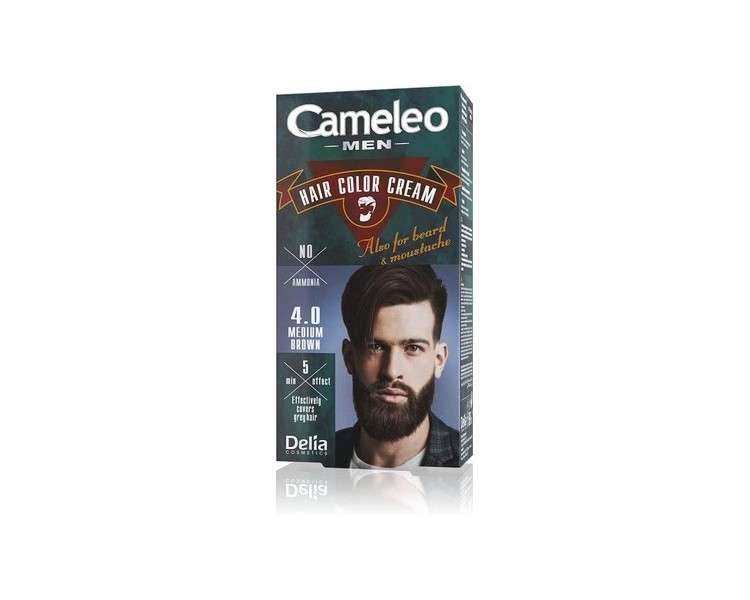 Cameleo Men Permanent Hair Dye Medium Brown for Hair Beard & Moustache 30ml