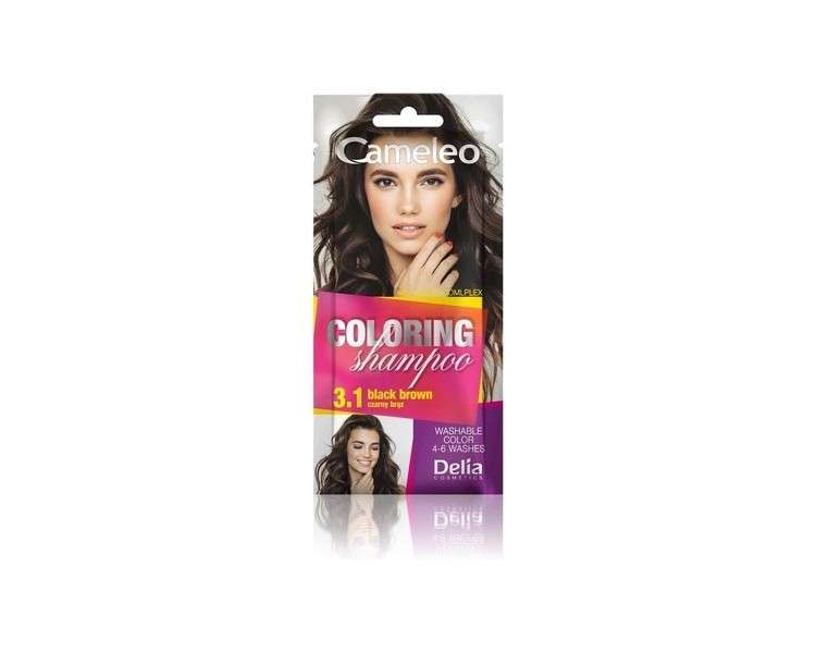 Cameleo Coloring Shampoo Black Brown Quick and Easy Color Refreshing Washable Coloring Tone In Tone 40ml 3.1