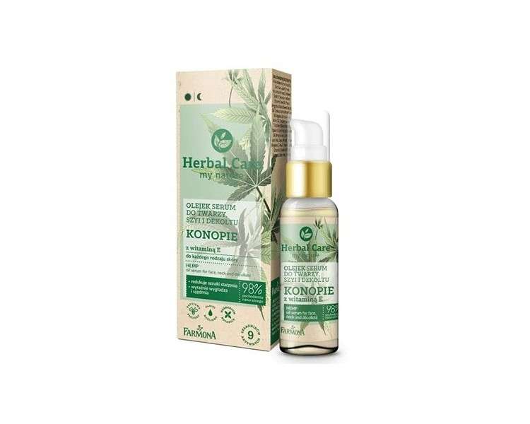 FARMONA HERBAL CARE Face, Neck, and Décolleté Serum Oil Hemp with Vitamin E for Every Skin Type 50ml