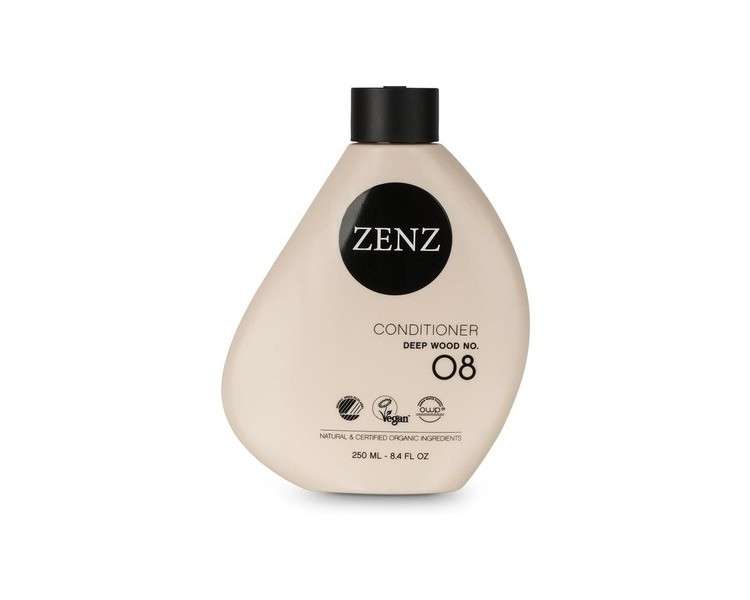 ZENZ Deep Wood Conditioner 250ml - Scent of Sandalwood, Patchouli & Myrrh - Silicone Free - Especially Suitable for Curly & Dry Hair - All Hair Types