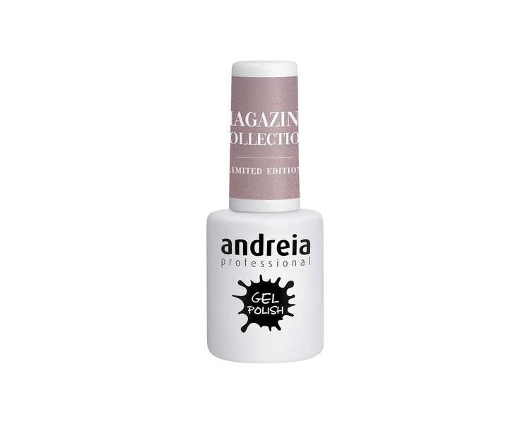 Andreia Semi-Permanent Nail Gel Polish for UV/LED Lamp Intense Shine and 4 weeks Lasting French Manicure Nail Gel Varnish Magazine Collection Colour MZ6 Grey Nude 10.5ml