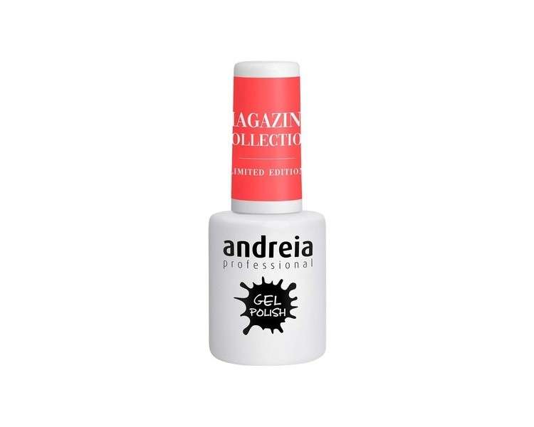 Andreia Semi-Permanent Nail Gel Polish for UV/LED Lamp Intense Shine and 4 weeks Lasting Varnish Magazine Collection MZ3 Neon Coral 10.5ml