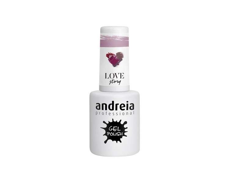 Andreia Semi-Permanent Nail Gel Polish for UV/LED Lamp Intense Shine and 4 weeks Lasting French Manicure Nail Gel Varnish Colour 306 Pink Shades of Grey and Purple 10.5ml