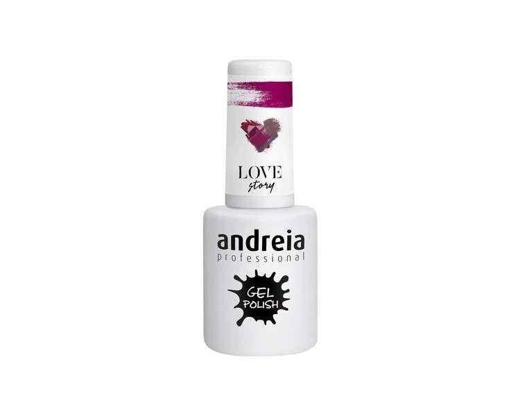 Andreia Semi-Permanent Nail Gel Polish for UV/LED Lamp Intense Shine and 4 weeks Lasting French Manicure Nail Gel Varnish Colour 302 Red Shades of Purple 10.5ml