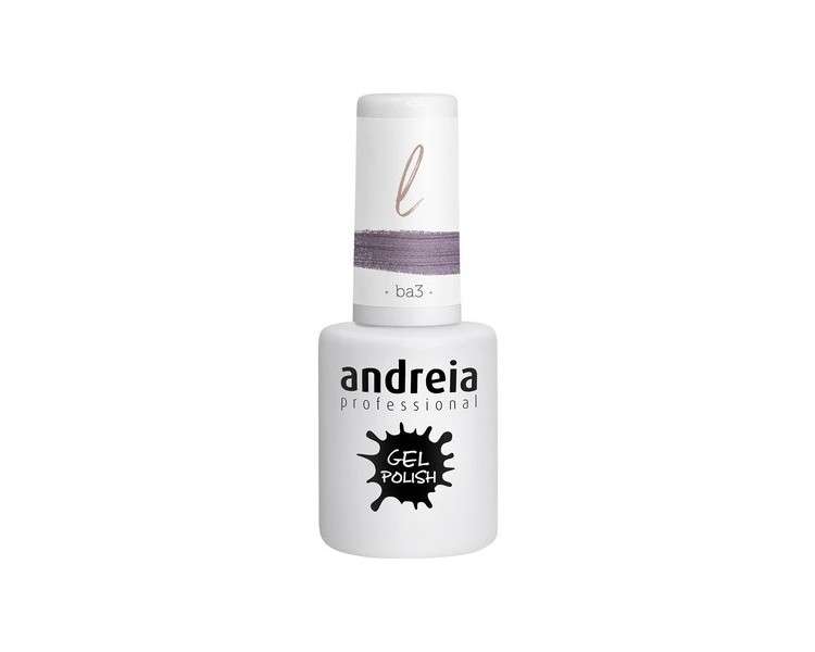 Andreia Semi-Permanent Nail Gel Polish for UV/LED Lamp Intense Shine and 4 weeks Lasting Varnish Colour BA3 Pink Glitter 10.5ml