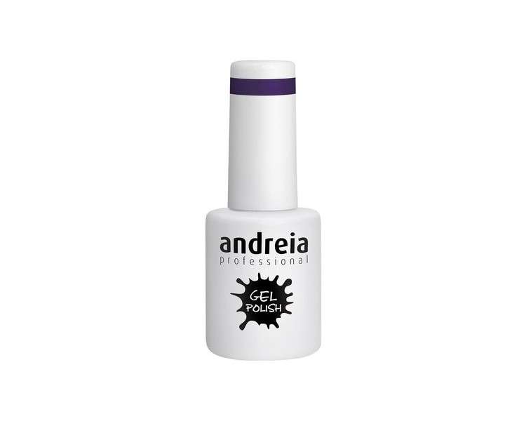Andreia Semi-Permanent Nail Gel Polish for UV/LED Lamp Intense Shine and 4 weeks Lasting French Manicure Nail Gel Varnish Colour 299 Purple Shades of Grey 10.5ml