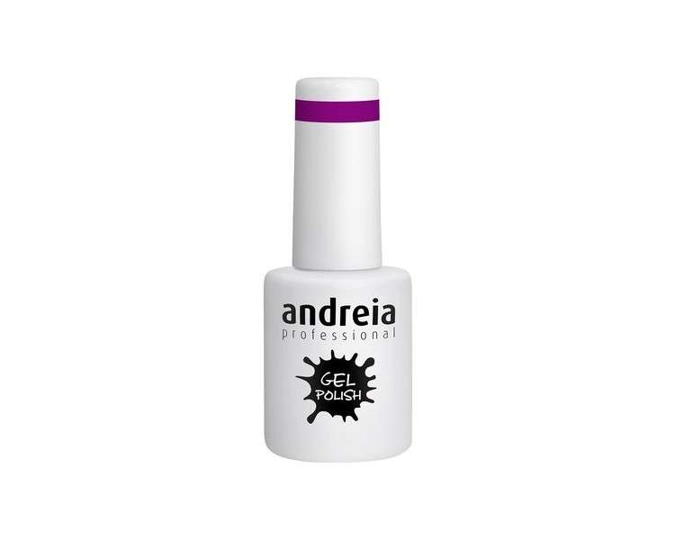 Andreia Semi-Permanent Nail Gel Polish for UV/LED Lamp Intense Shine and 4 weeks Lasting French Manicure Nail Gel Varnish Colour 266 Purple Shades of Grey 10.5ml