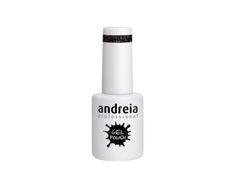 Andreia Semi-Permanent Nail Gel Polish Colour 244 Black Glitter 10ml