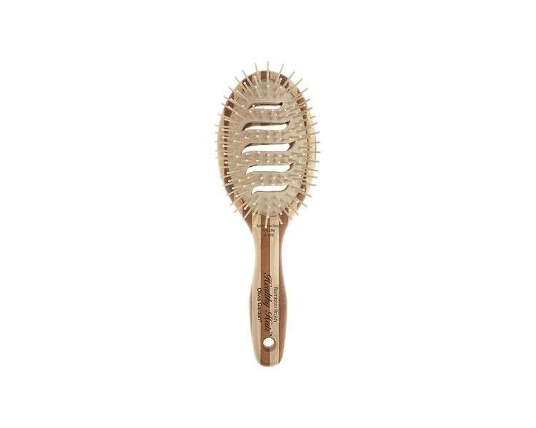 Olivia Garden Bamboo Touch Brush Eco-conscious Bamboo Detangle Hair Brush Nylon Bristles Size M Vent